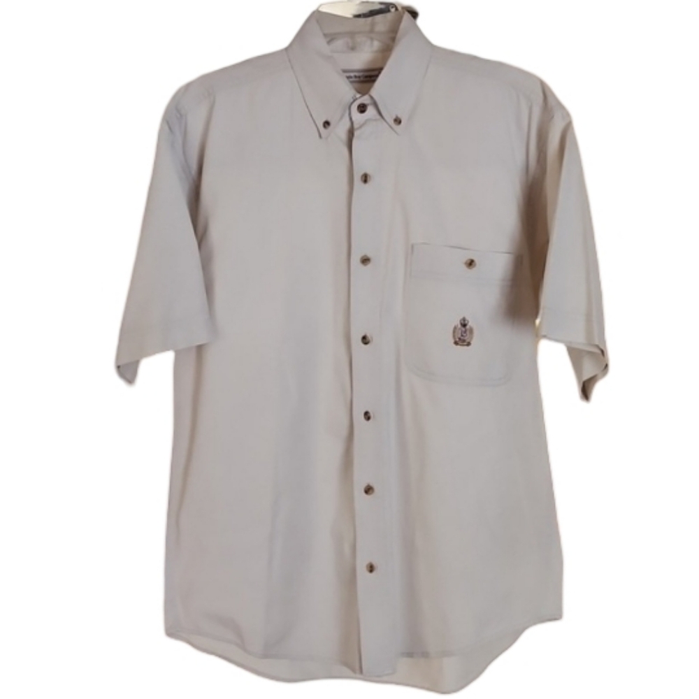 Vintage Y2K Bugle Boy Company Cream Logo Shirt Men's‎ Medium